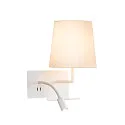 LED Væglampe SOMNILA FLEX Indoor, E27, mit LED Spot 65lm, 3000K, hvid, inkl. USB port, Spot højre