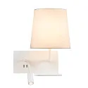 SLV LED Wall luminaire SOMNILA FLEX Indoor, E27, mit LED Spot 65lm, 3000K, white, incl. USB port, Spot right
