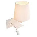 SLV LED Wall luminaire SOMNILA FLEX Indoor, E27, mit LED Spot 65lm, 3000K, white, incl. USB port, Spot right
