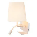 SLV LED Wall luminaire SOMNILA FLEX Indoor, E27, mit LED Spot 65lm, 3000K, white, incl. USB port, Spot right