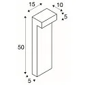 SLV LED Udendørslampe L-LINE OUT FL Pole LED Standerlampe, vandret, CCT switch, 3000/4000K, 490/530lm, IP65, antracit, 50cm