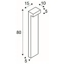 SLV LED Udendørslampe L-LINE OUT FL Pole LED Stehleuchte, horizontal, CCT switch, 3000/4000K, 490/530lm, IP65, anthrazit, 80cm