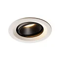 LED Loftindbygningslampe NUMINOS DL M, 3000K, IP20, drejelig / svingbar, 55°, 1500lm, UGR 21, hvid/sort