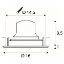 SLV LED Loftindbygningslampe NUMINOS DL L, 3000K, IP20, drejelig / svingbar, 40°, 2200lm, UGR 18, hvid/chrom