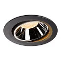 LED Loftindbygningslampe NUMINOS DL XL, 2700K, IP20, drejelig / svingbar, 40°, 3400lm, UGR 18, sort/chrom