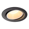LED Loftindbygningslampe NUMINOS DL XL, 3000K, IP20, drejelig / svingbar, 20°, 3550lm, UGR 18, sort/hvid