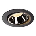 LED Loftindbygningslampe NUMINOS DL XL, 3000K, IP20, drejelig / svingbar, 40°, 3500lm, UGR 18, sort/chrom