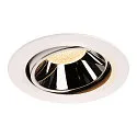 LED Ceiling recessed luminaire NUMINOS DL XL, 3000K, IP20, rotatable / pivotable, 40°, 3500lm, UGR 18, white/chrome