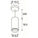 SLV LED Pendel NUMINOS PD DALI M, 3000K, 24°, 1955lm, sort/sort