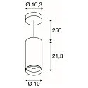 SLV LED Pendel NUMINOS PD DALI L, 3000K, 36°, 2340lm, hvid/sort