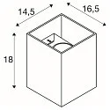 SLV LED Udendørslampe RUSTY© UP/DOWN WL Væglampe, firkantet, CCT switch, 3000/4000K, 39lm, IP65, rust