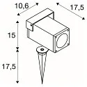 SLV Jordspydlampe THEO BRACKET SP QPAR51, GU10, IP65, antracit