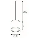 SLV LED Pendant luminaire OCULUS PD, single, DIM-TO-WARM 2000-3000K, 36-780lm, white