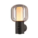 SLV LED Outdoor luminaire OVALISK WL LED Wall luminaire with sensor, CCT switch, 3000/4000K, 560/600lm, IP65, anthracite