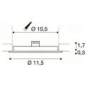 SLV LED Loftindbygningslampe SENSER 12 DL, rund, 6W, 470lm, IP20, hvid, 4000K