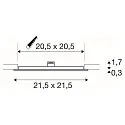 SLV LED Loftindbygningslampe SENSER 24 DL, firkantet, 12,5, 1200lm, IP20, hvid, 4000K