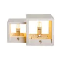 SLV Væglampe PLASTRA WL CUBES, QT14, IP20, hvid