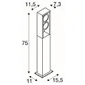 SLV LED Udendørslampe ESKINA FRAME 75 FL DOUBLE LED Standerlampe, CCT switch, 3000/4000K, 1100/1200lm, IP65, antracit