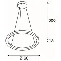 SLV LED Pendant luminaire ONE 60 PD DALI UP/DOWN, CCT switch, 3000/4000K, 400/410lm, black