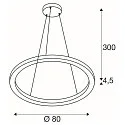 SLV LED Pendant luminaire ONE 80 PD DALI UP/DOWN, CCT switch, 3000/4000K, 615/635lm, white