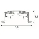SLV Tilbehør til LED Strip GRAZIA 60 Indbygningsprofil, IP20, 1,5m, hvid