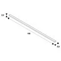 SLV Tilbehør til LED Strip GRAZIA 20 Overflade profil flad, 1,5m, IP20, glat, 1,5m, aluminium