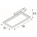 SLV LED 1-faset spot PANEL TRACK, firkantet, 15x30cm, 18W, 3000K, sort