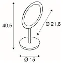 SLV LED Table lamp MAGANDA TL Make-up mirror, CCT switch, 2700/3000/4000K, IP44, chrome