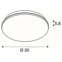 SLV Væg-/Loftlampe SIMA SENSOR, rund, 3000K, 2150lm, IP44, hvid