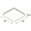 SLV Væg-/Loftlampe SIMA SENSOR, firkantet, 3000K, 2150lm, IP44, hvid