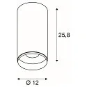 SLV LED Loftlampe NUMINOS® DALI XL, 36W, 3000K, 24°, hvid / sort