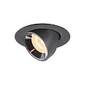 LED Loft Indbygningslampe NUMINOS® GIMBLE XS, 2700K, 55°, sort/chrom