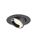 SLV LED Ceiling recessed luminaire NUMINOS® GIMBLE XS, 4000K, 55°, black/chrome