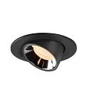 SLV LED Loft Indbygningslampe NUMINOS® GIMBLE S, 2700K, 55°, sort/chrom