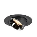 SLV LED Ceiling recessed luminaire NUMINOS® GIMBLE M, 2700K, 55°, black/chrome