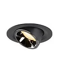SLV LED Ceiling recessed luminaire NUMINOS® GIMBLE M, 3000K, 20°, black/chrome