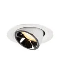 SLV LED Loft Indbygningslampe NUMINOS® GIMBLE M, 3000K, 55°, hvid/chrom