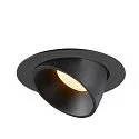SLV LED Ceiling recessed luminaire NUMINOS® GIMBLE XL, 3000K, 20°, black