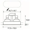 SLV Ceiling recessed luminaire HORN double QPAR51, 25W, black