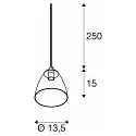 SLV Pendant luminaire PARA CONE GL GU10, transparent, white