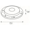 SLV LED Modul SMALL PLOT, 3W, 3000K, CRI80, 180°, frostet, rustfrit stål