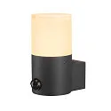 Wall luminaire GRAFIT, E27, round, sensor, anthracite