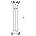 SLV Floor lamp GRAFIT 90 Pole, E27, square, anthracite