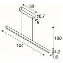 SLV Pendel ONE LINEAR 100 PHASE up/down, 24W, 2700/3000K, sort