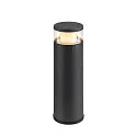 SLV bollard lamp M-POL 30 cylindrical, short, without socket IP65, anthracite dimmable