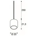 SLV Pendel PANTILO 20 PD E27 IP20, hvid
