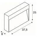 SLV outdoor wall luminaire CONCRETO L IP65, grey