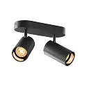 Væg- og Loftlampe ASTO TUBE CW DOUBLE 2-flammer, lang, kardanisk drejning GU10 IP20, sort dæmpbar