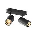 Væg- og Loftlampe ASTO TUBE CW DOUBLE 2-flammer, lang, kardanisk drejning GU10 IP20, sort dæmpbar