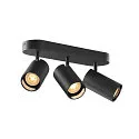 Væg- og Loftlampe ASTO TUBE CW TRIPLE 3-flammer, lang, kardanisk drejning GU10 IP20, sort dæmpbar
